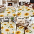 thumbnail image 5 of 5'x8' Area Rugs, Sunflower Indoor Outdoor Area Rug for Living Room Bedroom, Country Pastoral Spring Watercolor Garden Motifs Washable Bathroom Rugs Kitchen Floor Carpet Mats Home Decor Aesthetic, 5 of 8