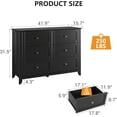 thumbnail image 2 of GAOMON 6 Drawers Dresser for Bedroom, Farmhouse Wood Dressers & Chest of Drawers for Clothes, Tall Storage Dressers Organizer with Deep Drawers & Gold Handles for Living Room, Closet, Hallway, Black, 2 of 9