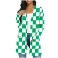thumbnail image 2 of Elvqul Womens Trendy Cardigans Long Sleeve with Pockets Cardigans Pattern Green Sweaters for Juniors Open Front, 2 of 7