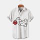 thumbnail image 1 of Disney Anime 3D Mickey Mouse Print Men Shirt Summer Loose Short Sleeve Casual Shirt Hawaiian Shirt Shirt Top Plus Size Hot SaleS Gao Jinjia LED, 1 of 2