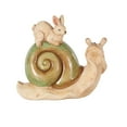 thumbnail image 6 of DecMode 12" Snail Garden Sculpture with Rabbit and Green Accents, 6 of 9