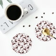thumbnail image 4 of Fuzoiu Christmas Plaid Moose Print Leather Coasters Set,Drink Coasters Set of 4,for Tabletop Protection, Durable PVC Coasters,Home Décor and Housewarming Gift-Round Shape, 4 of 6