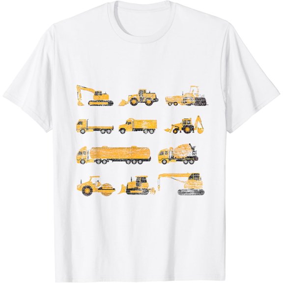 Construction Worker Toddler Boys Kids Excavator T-Shirt