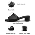 thumbnail image 2 of Women Mesh Slip-On Sandals — Square-Toe, Open-Toe, Block-Heel Slides, 2 of 4