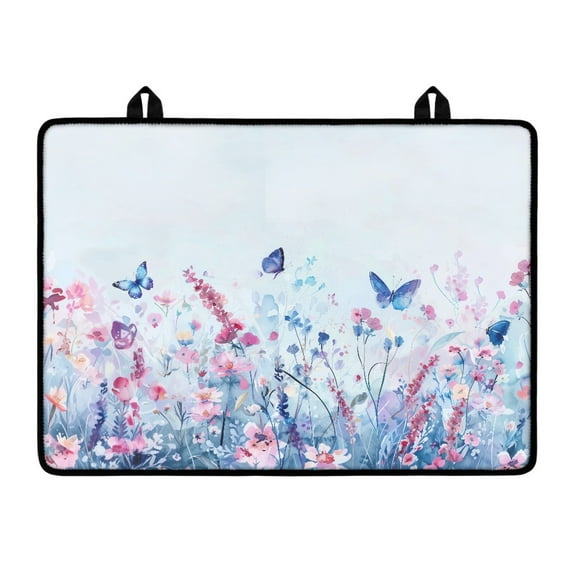 ZIATUBLE Stove Top Covers for Electric Stove Anti-Scratch Flat Induction Cooktop Cover Ceramic Glass Stove Top Protector Mat with Rubber Backing, 29 x 21 Inch, Butterfly Floral