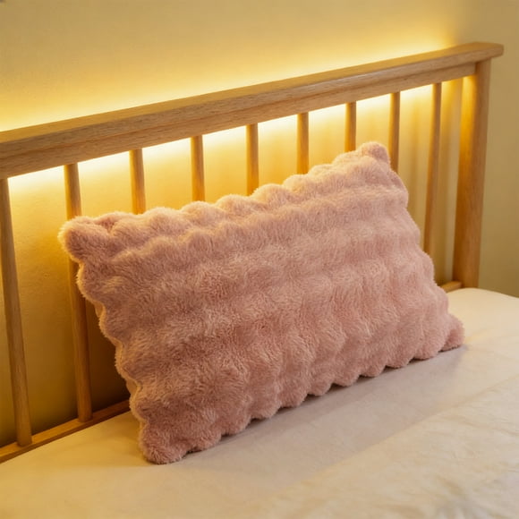 FcBaudy Pillow Case Pillowcase Luxurious And Soft Plushs Long Pile Bubbled Pillow Cover Standard Size With Zipper Closure Fuzzy Pillowcase Suitable For Bedroom And Living Flock pillowcase