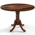 thumbnail image 2 of Topcobe Wooden Dining Table with Round Tabletop and Curved Trestle Legs, Furniture Table for Living Room, Easy Assembly, Classic Design, Walnut, 2 of 7