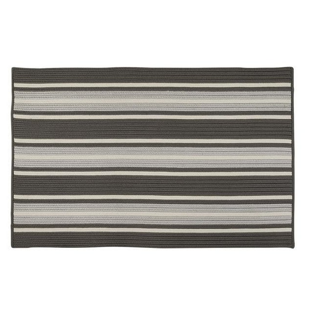 Colonial Mills Rug MS38R144X180S 12 x 15 ft. Mesa Stripe Braided Rug Stone Grey