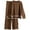 Brown, variant on Lentta Women's 2 Piece Outfits Long Sleeve Knit Sweater Top Wide Leg Pants Lounge Sets Tracksuits