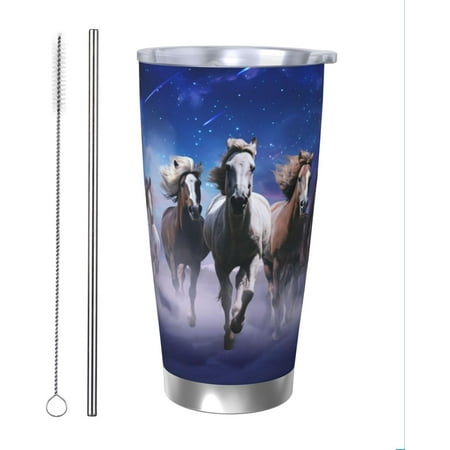 

Horse 20oz Insulated Tumblers with Lids and Straws Stainless Steel Coffee Tumbler Cup Double Wall Vacuum Travel Coffee Mugs for Office Home Car，Gfits