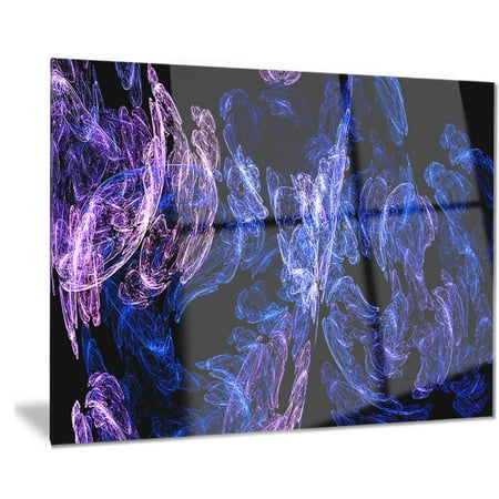 - DESIGN ART Designart 'Dark Blue Fractal Desktop Wallpaper' Abstract Digital Metal Wall Art