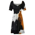 thumbnail image 4 of Robe Sans Manches Orange sur Noir Robe bandage Mode Femme Tenues de Plage pour Femmes, 4 of 4
