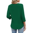 thumbnail image 6 of WIHOLL 3/4 Length Sleeve V Neck Blouses for Women Dressy Casual Spring Summer Tops Business Casual Resort Wear, 6 of 11