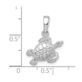 thumbnail image 2 of 15mm 925 Sterling Silver Rhodium Plated Polished Sea Turtle Pendant Necklace Pendant for Women, 2 of 2