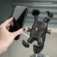 thumbnail image 4 of Bike Phone Mount Rearview Mirror Style - 4 to 6.5 Inch Smartphone Holder 360° Rotation Shockproof ABS Plastic Non-Slip Clamp for Bicycle Motorcycle Scooter 1 Rack 2 Accessories, 4 of 6
