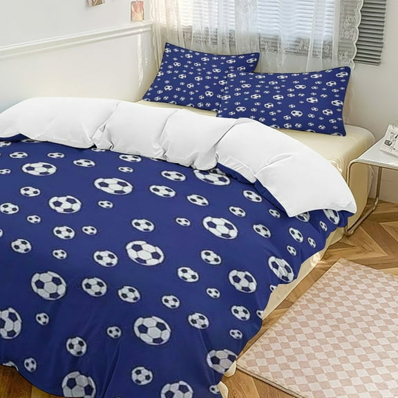 American Football Team Field Set Duvet Cover Themed Multicolor Polyester Bedding Set Duvet Cover for Twin Size