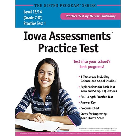Pre-Owned Iowa Assessments Practice Test (Grade 7-8) Level 13-14, 9781937383398, 1937383393, Paperback,