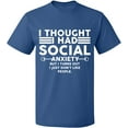 thumbnail image 2 of OXI T-Shirt - Social Anxiety, Basic Casual T-Shirt for Men's and Women Fleece T-Shirt Short Sleeve - Indigo Blue 2X-Large, 2 of 3