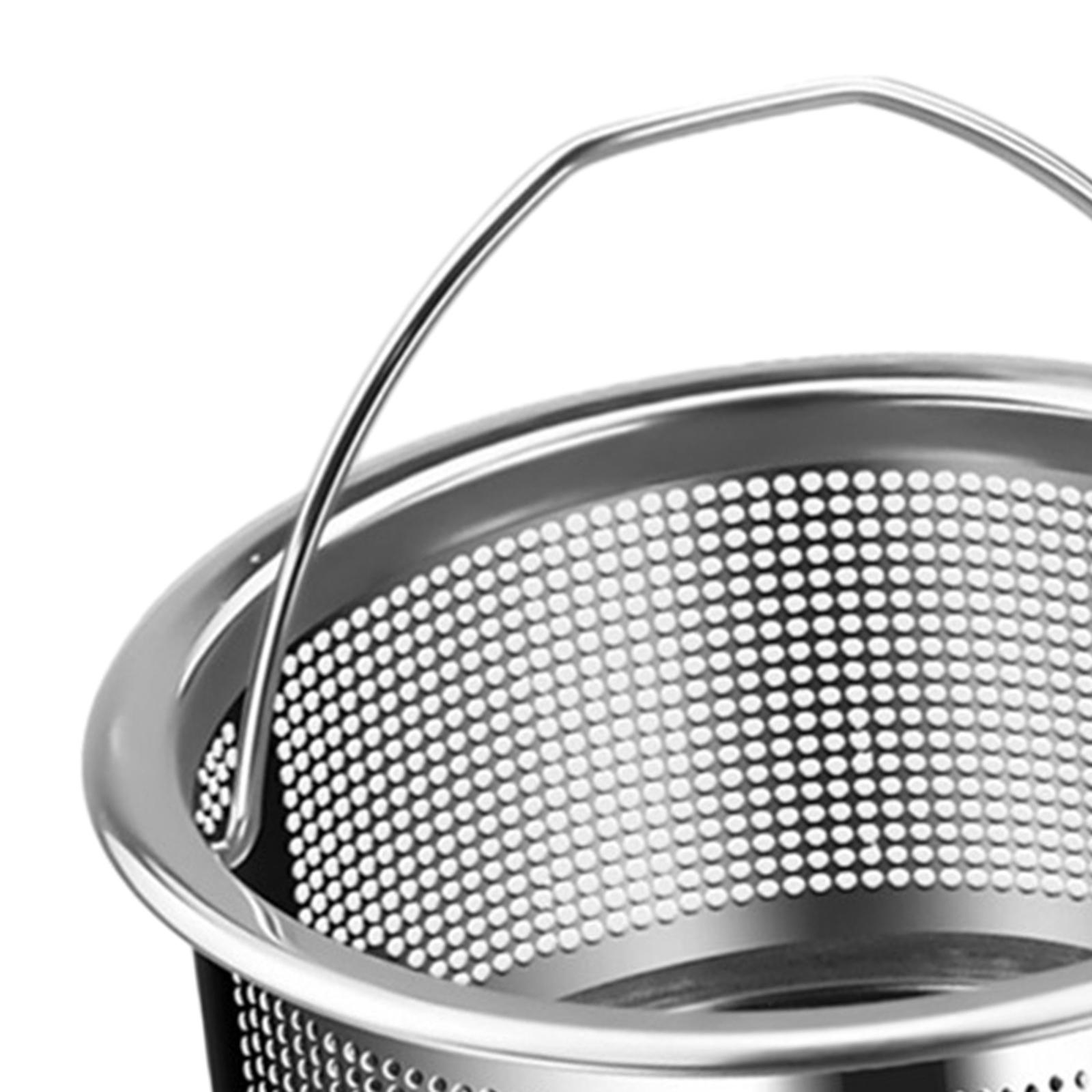 Design House Kitchen Sink Anti-Clogging S304 Stainless Steel Drain Strainer with Food Waste Catching Basket and A Plastic Base, Silver 542993