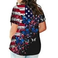 thumbnail image 5 of SELONE T-Shirts for Women 4th of July Graphic Plus Size Short Sleeve Notch Neck American Themed Apparel Red White Blue Wear Clothes Gifts Activewear 3XL, 5 of 5