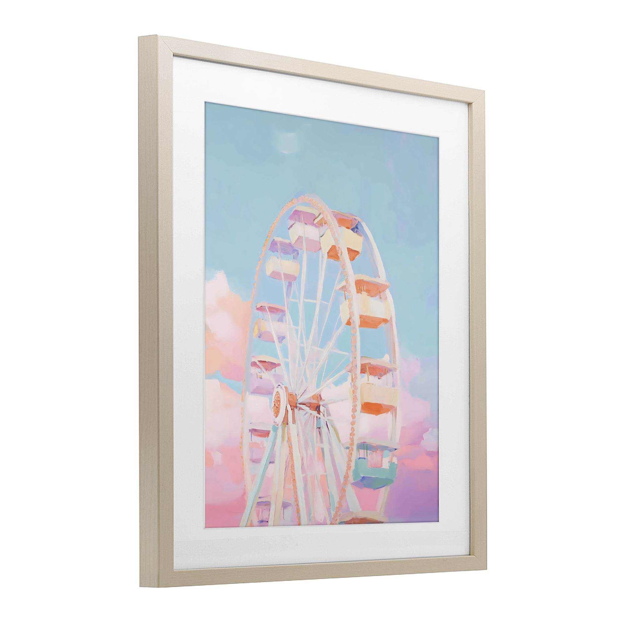 Stupell Industries Ferris Wheel & Cotton Candy Sky Birch Framed Print Under Glass, design by The Prints Vibe