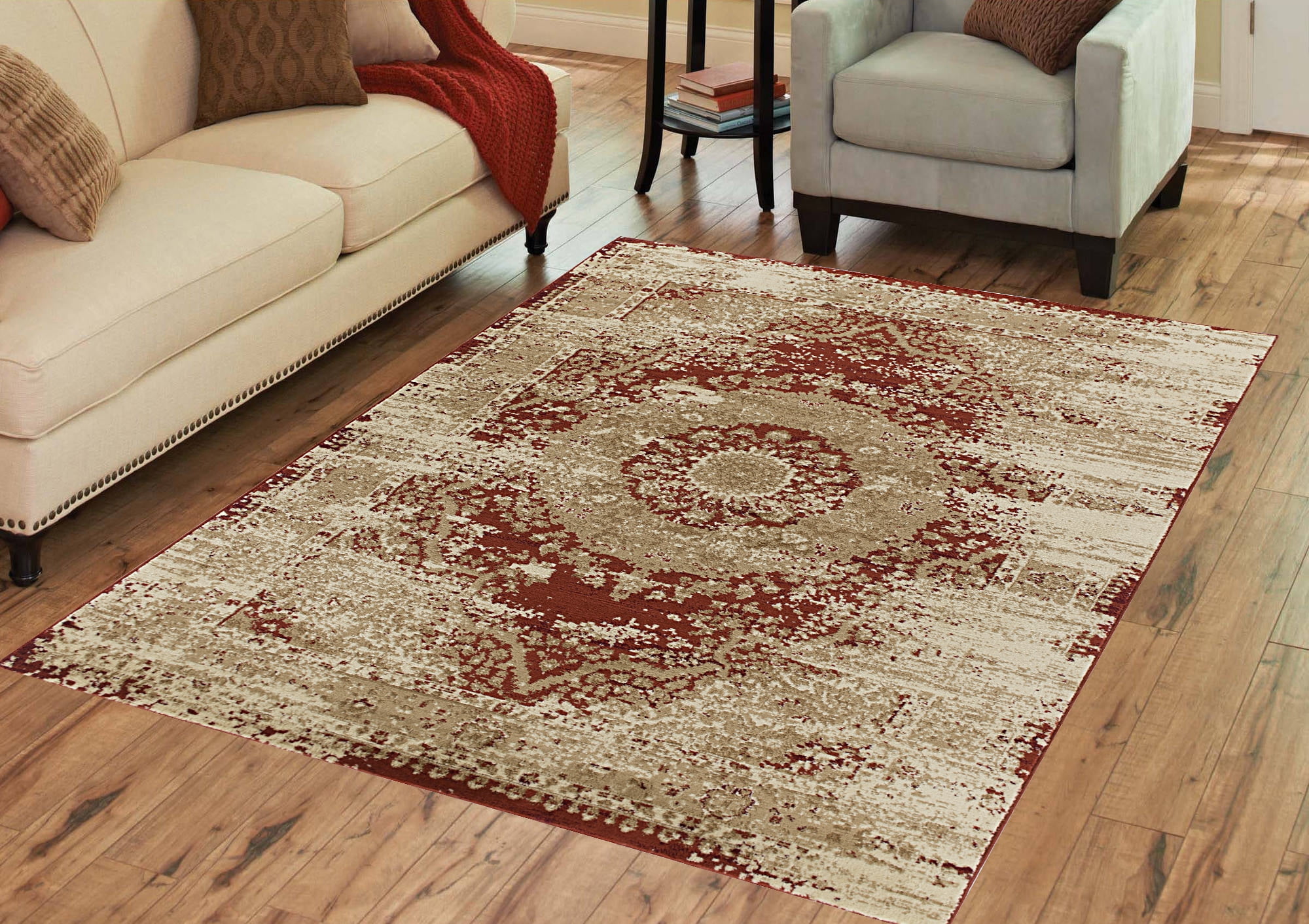 Contemporary Mirage Collection Area Rug By Benissimo Cozy Soft Contemporary Mirage Collection Area Rug By Benissimo Cozy Soft Durable And Easy Cleaning 5 X 7 Red Machine For Living Room Kitchen