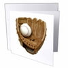 3dRose Baseball Glove, Greeting Cards, 6 x 6 inches, set of 12