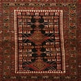 thumbnail image 1 of Ahgly Company Indoor Square Traditional Dark Sienna Brown Persian Area Rugs, 7' Square, 1 of 6
