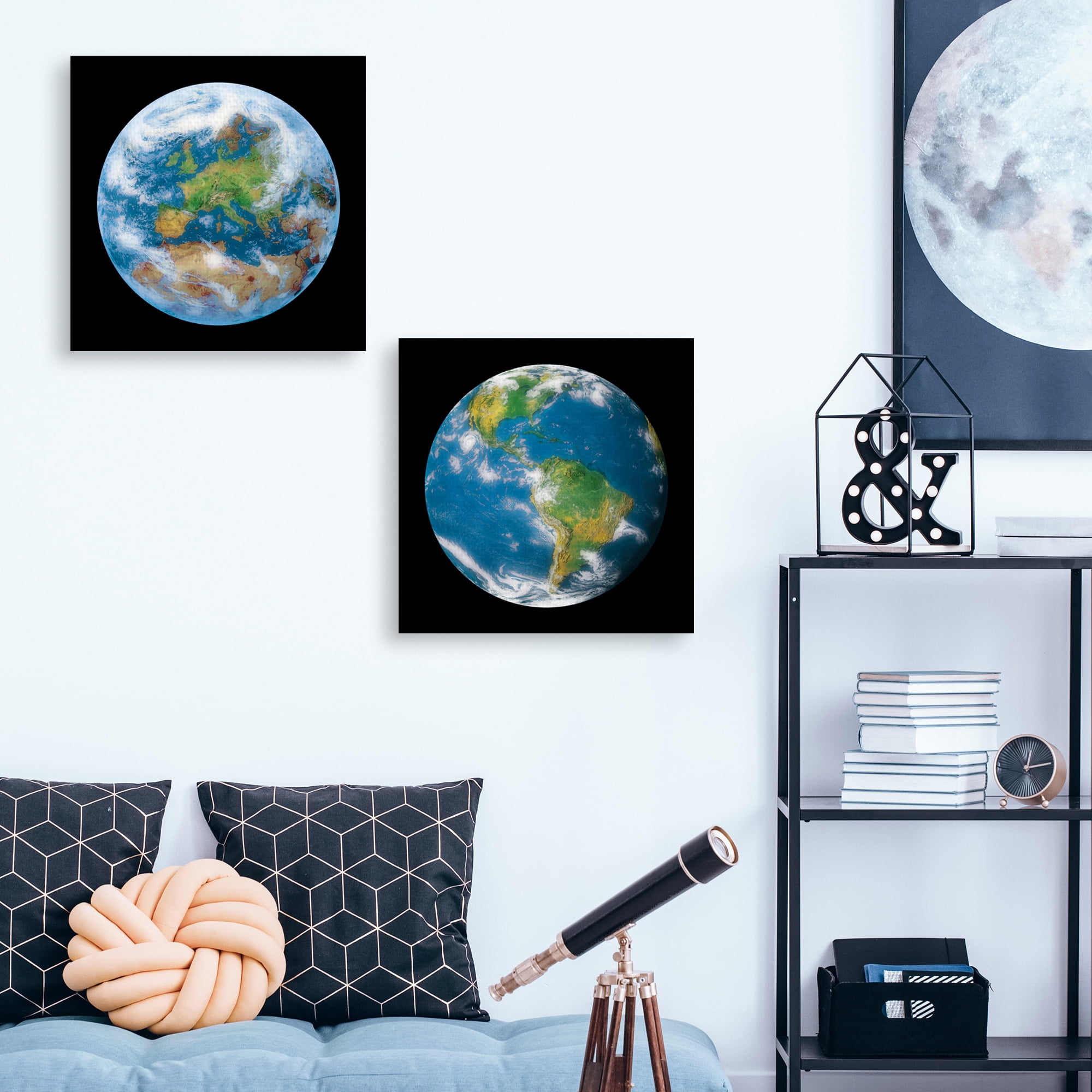 Globe I & II by Contemporary Photography Set of 2 Canvas Art Prints