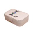 thumbnail image 1 of Deals Qaailabf 26 Letters Earring Jewelry Display Storage Box Case Organizer Flannel Tray Gift, 1 of 2