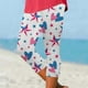 thumbnail image 1 of MKLEKYY Leggings deportivos para mujer, estampado digital del Día de la Independencia, leggings deportivos ajustados, pantalones de yoga Capri 1, 1 of 4