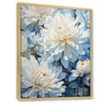 thumbnail image 2 of Designart "Minimalist Painting Of Blooming Mums In Blue And White II" Mums Floater Framed Wall Decor, 2 of 5