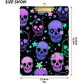 thumbnail image 2 of FMSHPON Bright Skeleton Skulls Stars Clipboard Hardboard Wood Nursing Clip Board and Pull for Standard A4 Letter 13x9 inches, 2 of 7