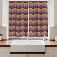 thumbnail image 2 of Ambesonne Psychedelic Kitchen Curtains, Curly Waves Art, 55"x45", Quartz Apricot Dried Rose, 2 of 3