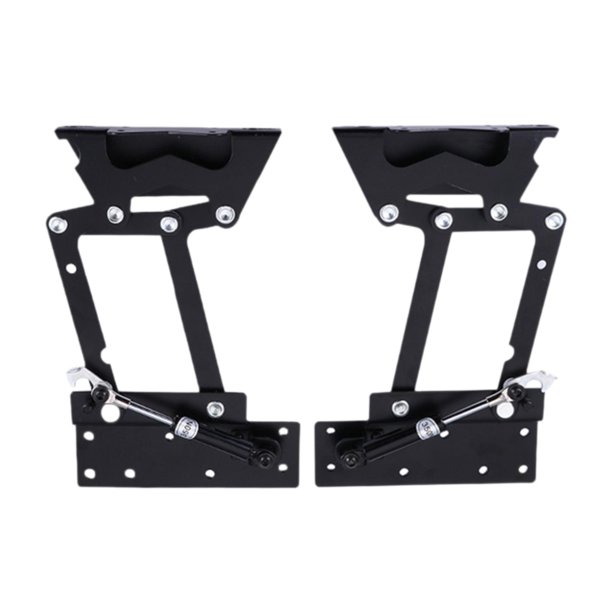 2 Bisagras Elevadoras Para Mesa De Centro O Café - Mecanismo Plegable, Acero Laminado, Capacidad 50 Kg, Color Negro