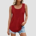 thumbnail image 5 of Timegard Womens Plus Size Tank Top Round Neck Pleated Casual Tunic Top Solid Color Comfy Sleeveless, 5 of 6
