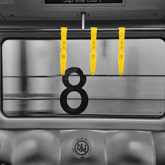 Niceauty Simple Design Subway Handrail Ring Yellow Plastic Mobility Aid For Elderly 1Set