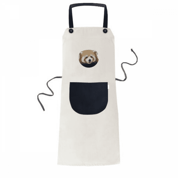 Brown Jungle Civet Cats Lovely Little Apron Adjustable Bib Cotton Linen BBQ Kitchen Pocket Pinafore