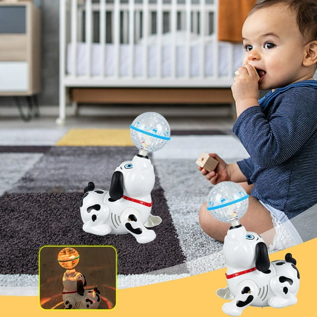 Dancing Puppy Projector Toy, Rotating Light Ball, Led Animations, for Kids Room, Gift for Girls Boys, Projecting Pet Design, 360 Motion, Safe Plastic Material, Office Desk Decor, Travel Hzhnb