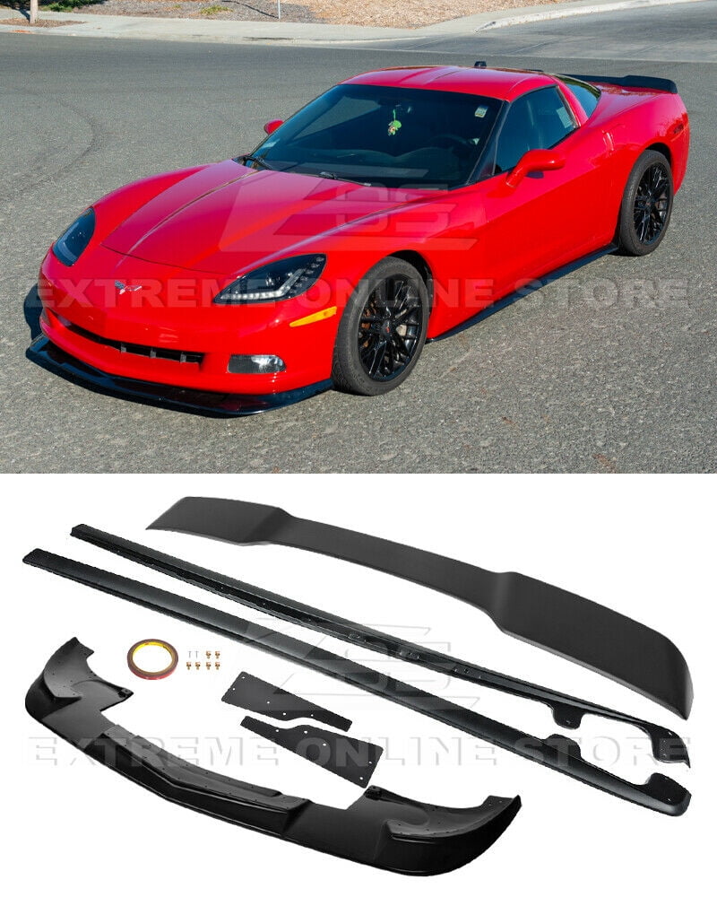 ZR1 Extended Style ABS Plastic Matte Black Rear Trunk Lid Wing Spoiler Replacement for 2005-2013 Chevrolet Corvette C6 All Models