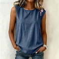 thumbnail image 4 of Diufon Summer Tank Tops for Women Floral Embroidered Cap Sleeve Crewneck Blouse Casual Beach Vacation Shirts, 4 of 9