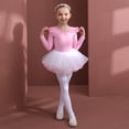 thumbnail image 4 of LYMAYTER Toddler Ballet Leotard Girls Long Sleeve Solid Color Practice Dress Soft Seasonal Set 3-11Y, 4 of 8