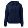 thumbnail image 4 of Daznico Sweatshirt for Women - Womens Hoodie with Loose Pullover Long Sleeve Spliced with String Pocket Hoodie Sweater, Hooded Sweatshirt Women,Color:Blue Size:M, 4 of 5
