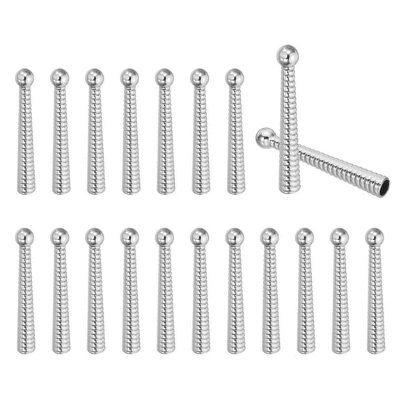 Uxcell Bolo Tie Tips, 20Pcs 2 Inch Long Alloy Bolo Tie Supplies Replacement End Caps For Clothes Decor, Silver Tone