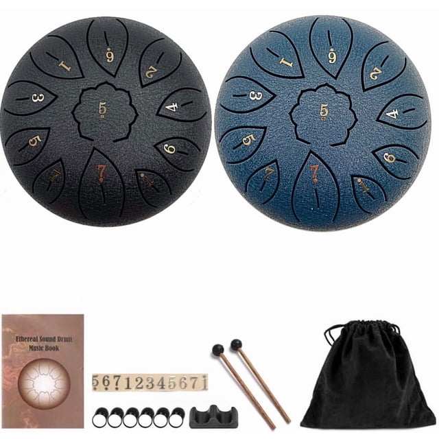 Bowayaoa Tambour à Langue en Acier à 6 Notes, Instrument de Percussion, Tambour à Main avec Sac de Transport pour Yoga, Méditation, Relaxation, Performance Musicale