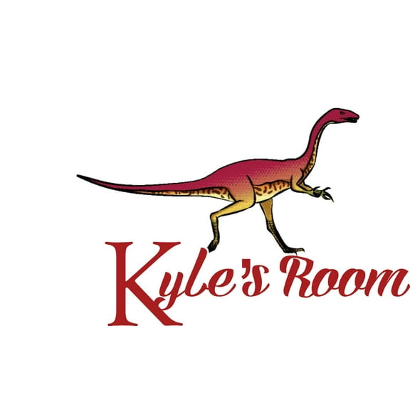 Personalized Name Vinyl Decal Initial Wall Personalization Decor Dino Dinosaur Bedroom Baby Boy Nursery Room 14 Inches X 18 Inches