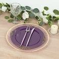 thumbnail image 4 of BalsaCircle 10 Purple Round 10" Disposable Plastic Salad Dinner Plates Gold Embossed Baroque Trim Party Events Decorations, 4 of 7