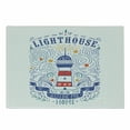 thumbnail image 1 of Lighthouse Cutting Board, Vintage Hand-Drawn Lighthouse Print Typography Stars Waves Branches Lettering, Decorative Tempered Glass Cutting and Serving Board, Small Size, Multicolor, by Ambesonne, 1 of 1