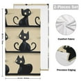 thumbnail image 2 of Black Cats Cartoon Pattern Hand Towel Absorbent Bath Towels for Bathroom Sports Gym(28.3" X 14.4") Set of 2, 2 of 8