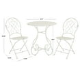 thumbnail image 3 of SAFAVIEH Adriel 3-Piece Iron Outdoor Bistro Set, Antique White, 3 of 10
